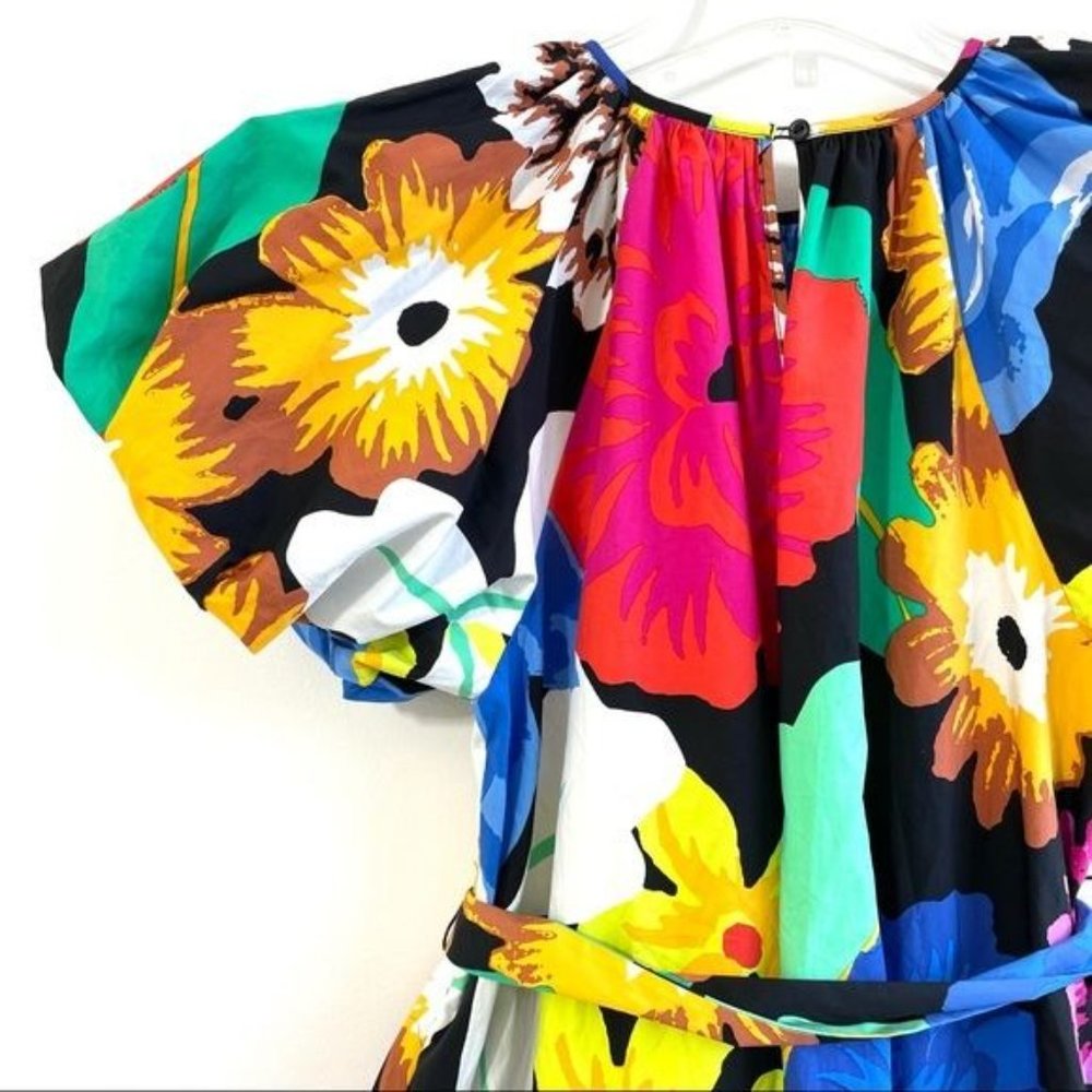 Christopher John Rogers Woman's Floral High Low Dress XS Puff Sleeve Bright New - Picture 9 of 12